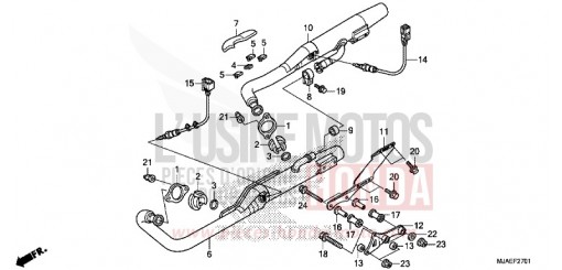 EXHAUST MUFFLER (VT750S) VT750SE de 2014